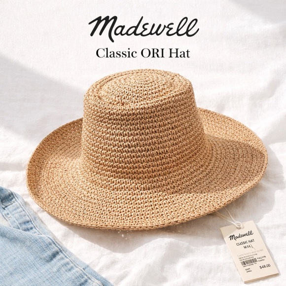 Madewell Accessories - Madewell Classic ORI Hat Woven Straw Wide Brim Tan M/L NWT Summer Beach Hat